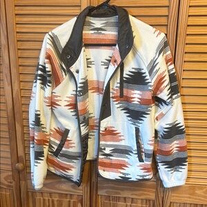 Aztec Pattern Jacket with Black Trim